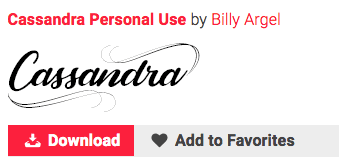 Carattere di Cassandra per il download da Font Space in cui è possibile copiare sul tuo bio di Instagram