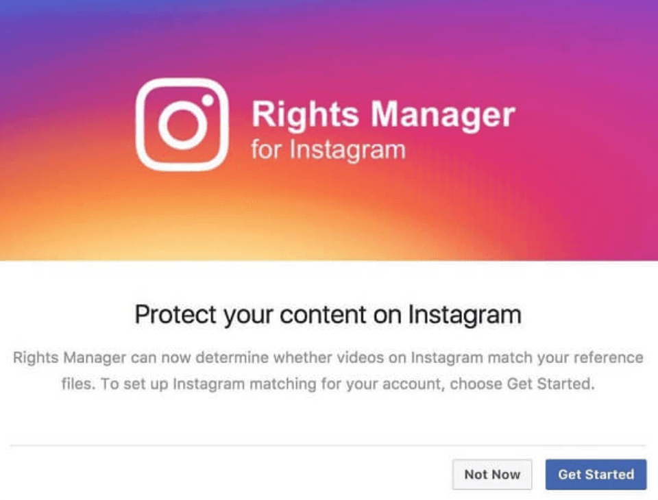 rights manager for instagram screenshot