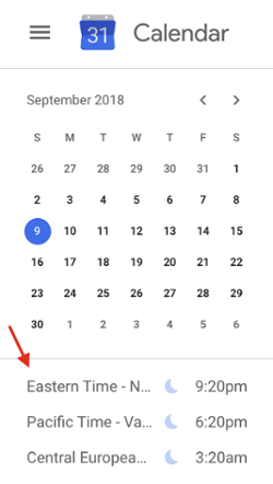 google-calendar-world-clock "width =" 250 "style =" width: 250px; blocco di visualizzazione; margin-left: auto; margin-right: auto; "srcset =" https://blog.hubspot.com/hs-fs/hubfs/google-calendar-world-clock.png?t=1536571987949&width=125&name=google-calendar-world-clock. png 125w, https://blog.hubspot.com/hs-fs/hubfs/google-calendar-world-clock.png?t=1536571987949&width=250&name=google-calendar-world-clock.png 250w, https: // blog.hubspot.com/hs-fs/hubfs/google-calendar-world-clock.png?t=1536571987949&width=375&name=google-calendar-world-clock.png 375w, https://blog.hubspot.com/hs -fs / hubfs / google-calendar-world-clock.png? t = 1536571987949 & width = 500 & name = google-calendar-world-clock.png 500w, https://blog.hubspot.com/hs-fs/hubfs/google- calendar-world-clock.png? t = 1536571987949 & width = 625 & name = google-calendar-world-clock.png 625w, https://blog.hubspot.com/hs-fs/hubfs/google-calendar-world-clock.png ? t = 1536571987949 & width = 750 & name = google-calendar-world-clock.png 750w "sizes =" (larghezza massima: 250px) 100vw, 250px