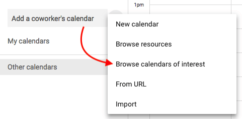 Opzione menu a discesa per sfogliare calendari di interesse "srcset =" https://blog.hubspot.com/hs-fs/hubfs/browse-interesting-calendars-google.png?t=1536571987949&width=241&name=browse-interesting-calendars- google.png 241w, https://blog.hubspot.com/hs-fs/hubfs/browse-interesting-calendars-google.png?t=1536571987949&width=481&name=browse-interesting-calendars-google.png 481w, https: //blog.hubspot.com/hs-fs/hubfs/browse-interesting-calendars-google.png?t=1536571987949&width=722&name=browse-interesting-calendars-google.png 722w, https://blog.hubspot.com /hs-fs/hubfs/browse-interesting-calendars-google.png?t=1536571987949&width=962&name=browse-interesting-calendars-google.png 962w, https://blog.hubspot.com/hs-fs/hubfs/ browse-interesting-calendars-google.png? t = 1536571987949 & width = 1203 & name = browse-interesting-calendars-google.png 1203w, https://blog.hubspot.com/hs-fs/hubfs/browse-interesting-calendars-google .png? t = 1536571987949 & width = 1443 & name = browse-interesting-calendars-google.png 1443w "sizes =" (ma x-width: 481px) 100vw, 481px