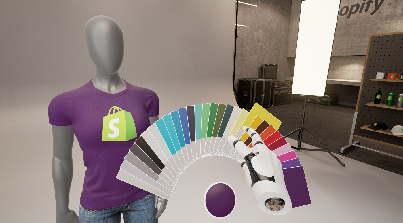 Passeggiata virtuale della maglietta Shopify sul manichino