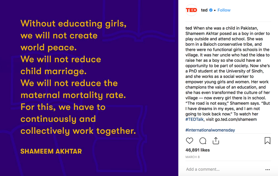 Ted Talks image instagram ispiratore