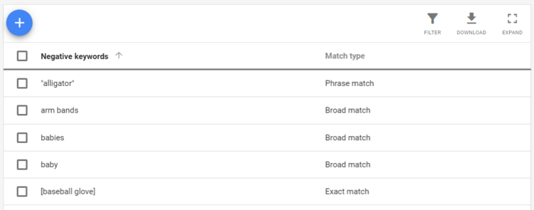 google shopping campaign tips match types