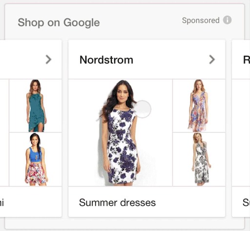 suggerimenti per la campagna shopping di Google come ad esempio un nuovo esempio