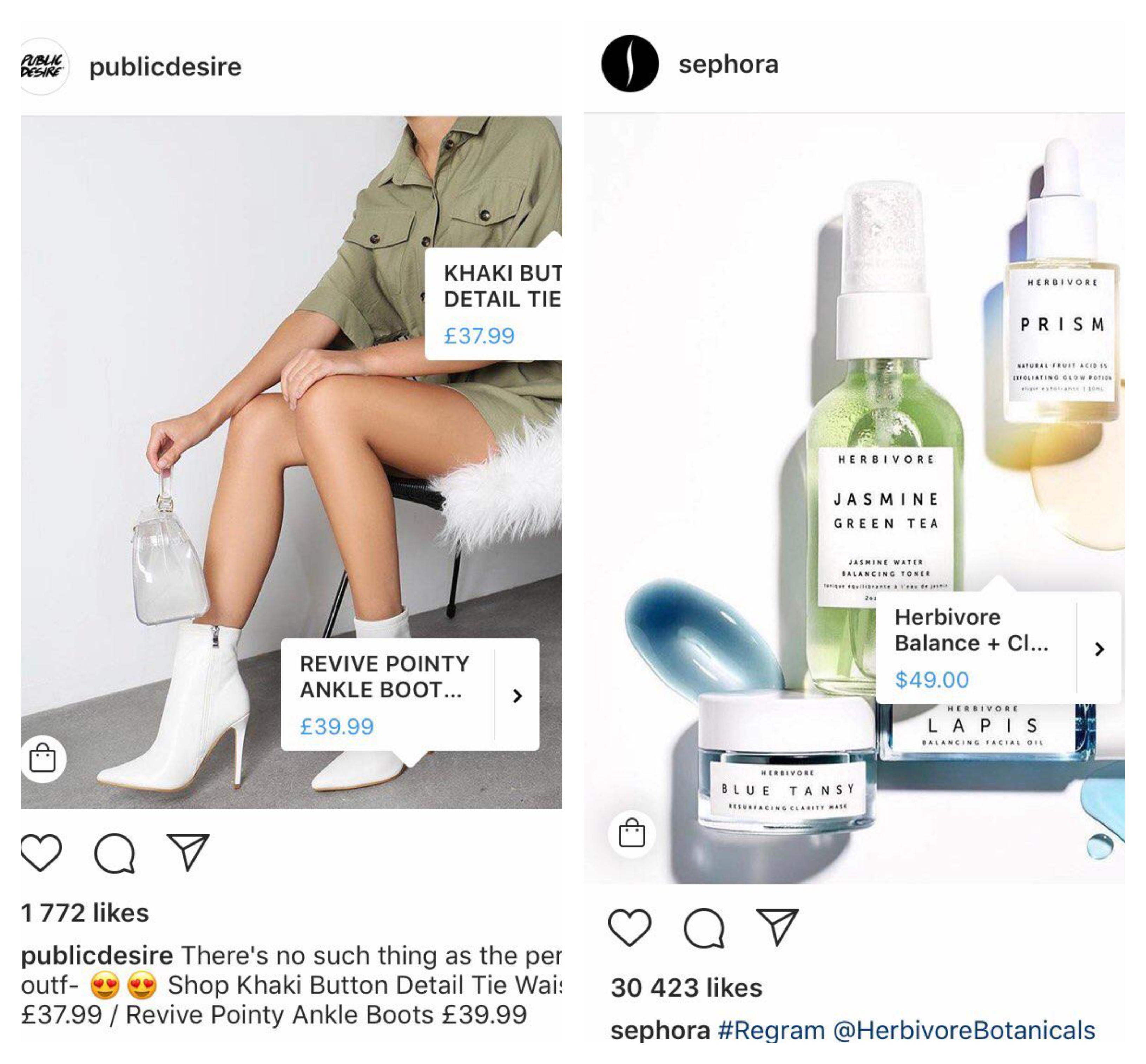 Public Desire e Sephora hanno taggato post su Instagram