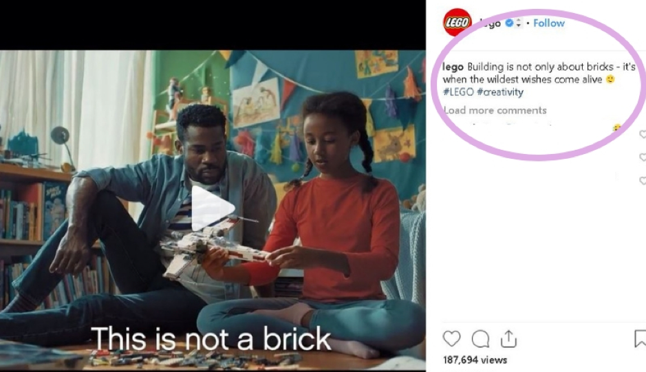 Lego post sui social media