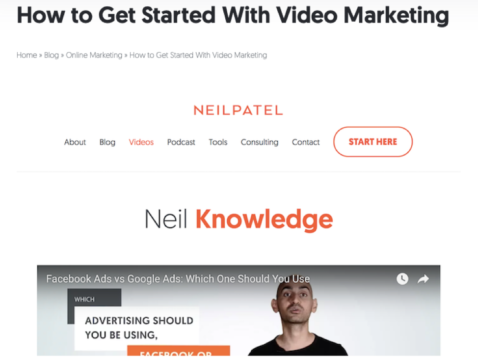 Neil Patel 'Come iniziare con il video marketing'