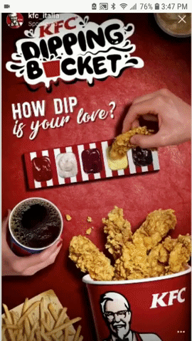 Campagna pubblicitaria Instagram KFC Italia.
