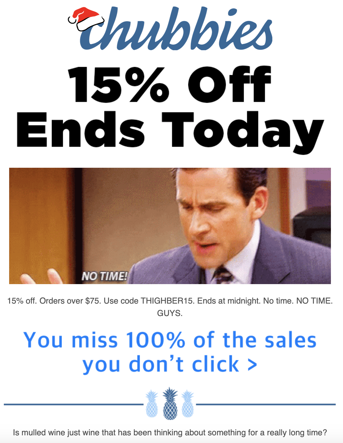email di vendita di chubbies