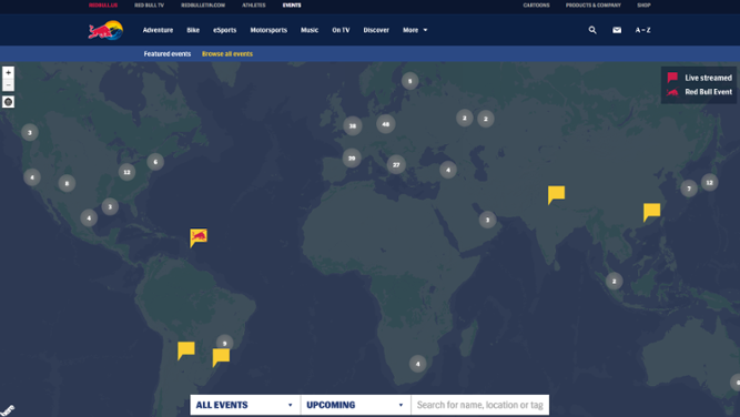 Sito Web Red Bull che mostra la mappa globale degli eventi sportivi estremi "srcset =" https://blog.hubspot.com/hs-fs/hubfs/00-Blog-Related_Images/Screen_Shot_2015-07-28_at_10.27.32_AM.png?width=334&height = 188 & name = Screen_Shot_2015-07-28_at_10.27.32_AM.png 334w, https://blog.hubspot.com/hs-fs/hubfs/00-Blog-Related_Images/Screen_Shot_2015-07-28_at_10.27.32_AM.png?width= 667 & height = 376 & name = Screen_Shot_2015-07-28_at_10.27.32_AM.png 667w, https://blog.hubspot.com/hs-fs/hubfs/00-Blog-Related_Images/Screen_Shot_2015-07-28_at_10.27.32_AM.png?width = 1001 & height = 564 & name = Screen_Shot_2015-07-28_at_10.27.32_AM.png 1001w, https://blog.hubspot.com/hs-fs/hubfs/00-Blog-Related_Images/Screen_Shot_2015-07-28_at_10.27.32_AM.png? width = 1334 & height = 752 & name = Screen_Shot_2015-07-28_at_10.27.32_AM.png 1334w, https://blog.hubspot.com/hs-fs/hubfs/00-Blog-Related_Images/Screen_Shot_2015-07-28_at_10.27.32_AM.png ? width = 1668 & height = 940 & name = Screen_Shot_2015-07-28_at_10.27.32_AM.png 1668w, https://blog.hubspot.com/hs-fs/hubfs/00-Blog -Related_Images / Screen_Shot_2015-07-28_at_10.27.32_AM.png? Width = 2001 & height = 1128 & name = Screen_Shot_2015-07-28_at_10.27.32_AM.png 2001w "sizes =" (larghezza massima: 667px) 100vw, 667px