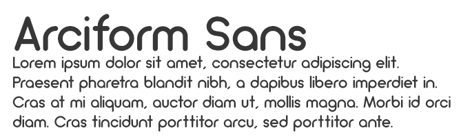 Arciform Sans Regular font moderno gratuito