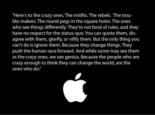 Screenshot del manifesto del marchio Apple