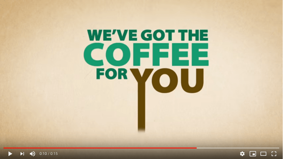 Esempio di tipografia cinetica di Starbucks
