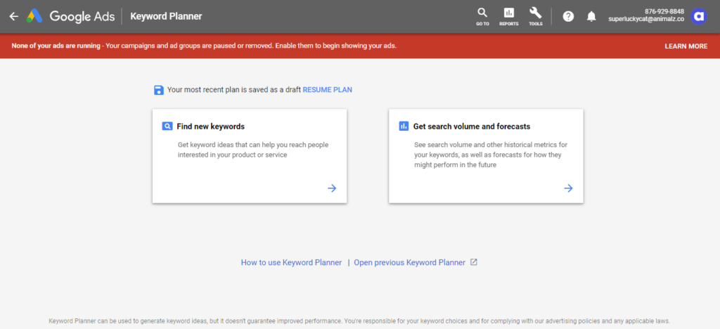 Pubblicità CPC per Google Keyword Planner