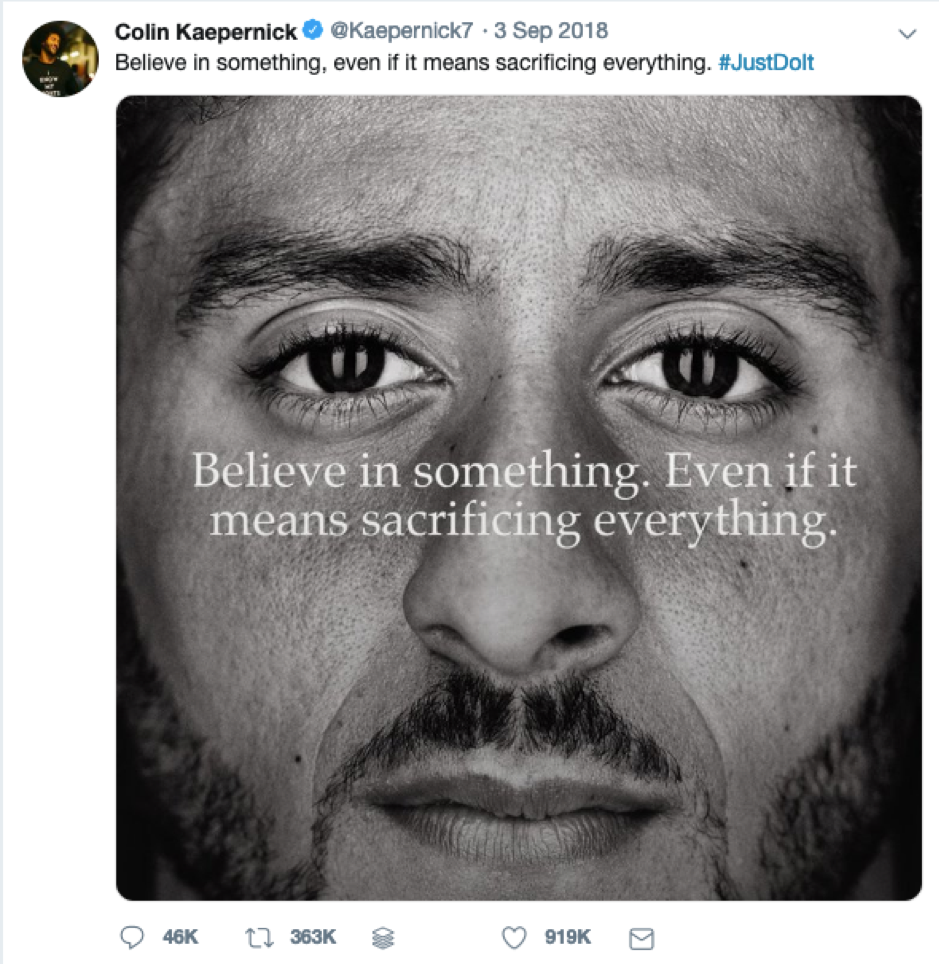 Campagna Colin Kaepernick Nike