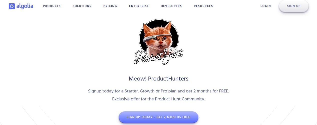 pagina dedicata alla caccia al prodotto sul sito web dell'azienda
