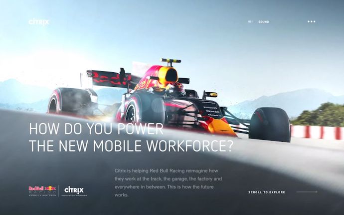 Homepage di The New Mobile Workforce di Citrix, un sito web pluripremiato