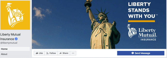 foto di copertina di Facebook allineata a destra della mutua libertà