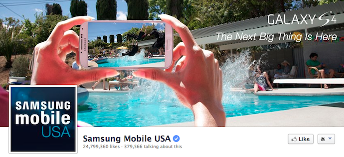 foto di copertina di Facebook allineata a sinistra di samsung mobile