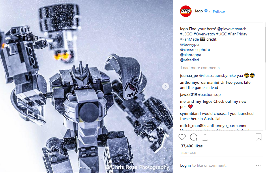 Lego Instagram ecommerce