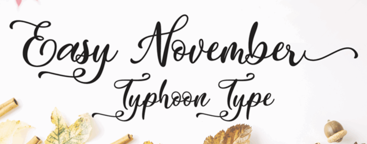 Font calligrafico ricci chiamato Easy November