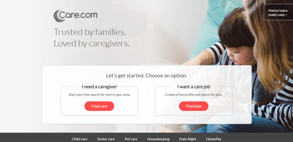 Care.com call to action examples