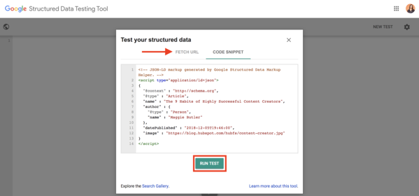 strutturato-dati-google-markup-test-tool