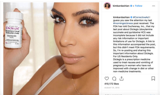 Post Instagram di Kim Kardashian