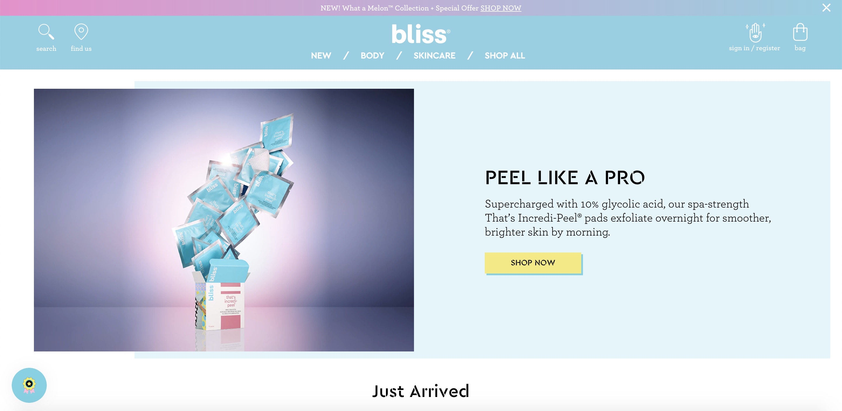 Esempio di Bliss Store