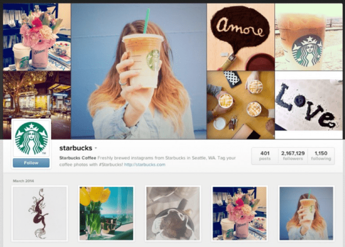 Starbucks su Instagram