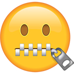 emoji della bocca della chiusura lampo