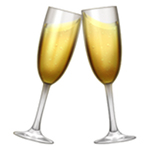 emoji clink di vetro di champagne