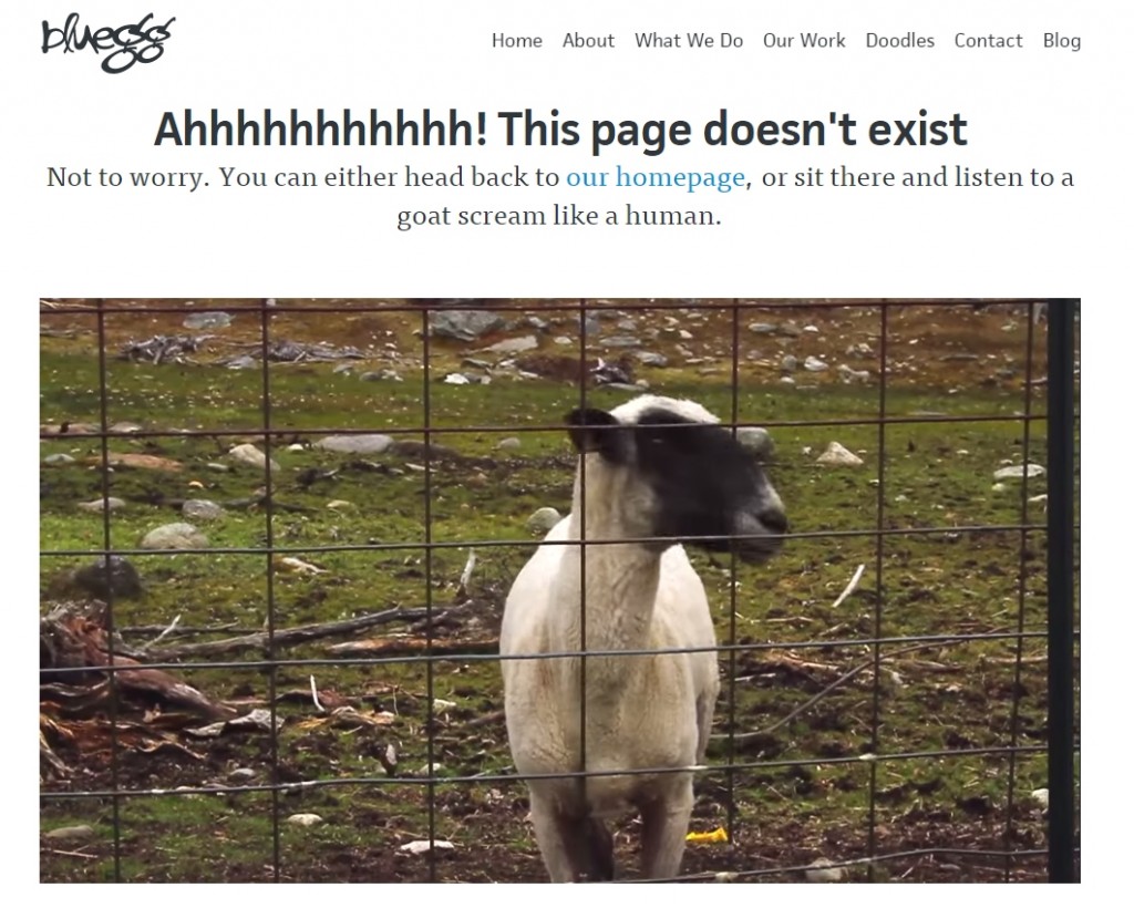 esempio di pagina 404 divertente e funzionale.