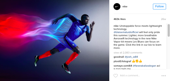 Nike-Instagram-Aesthetic-Example.png "width =" 647 "height =" 309 "style =" display: block; margine sinistro: auto; margin-right: auto; "srcset =" https://blog.hubspot.com/hs-fs/hubfs/Nike-Instagram-Aesthetic-Example.png?width=324&height=155&name=Nike-Instagram-Aesthetic-Example. png 324w, https://blog.hubspot.com/hs-fs/hubfs/Nike-Instagram-Aesthetic-Example.png?width=647&height=309&name=Nike-Instagram-Aesthetic-Example.png 647w, https: // blog.hubspot.com/hs-fs/hubfs/Nike-Instagram-Aesthetic-Example.png?width=971&height=464&name=Nike-Instagram-Aesthetic-Example.png 971w, https://blog.hubspot.com/hs -fs / hubfs / Nike-Instagram-Aesthetic-Example.png? larghezza = 1294 e altezza = 618 e nome = Nike-Instagram-Aesthetic-Example.png 1294w, https://blog.hubspot.com/hs-fs/hubfs/Nike- Instagram-Aesthetic-Example.png? Larghezza = 1618 e altezza = 773 e nome = Nike-Instagram-Aesthetic-Example.png 1618w, https://blog.hubspot.com/hs-fs/hubfs/Nike-Instagram-Aesthetic-Example.png ? larghezza = 1941 e altezza = 927 e nome = Nike-Instagram-Aesthetic-Example.png 1941w "dimensioni =" (larghezza massima: 647px) 100vw, 647px