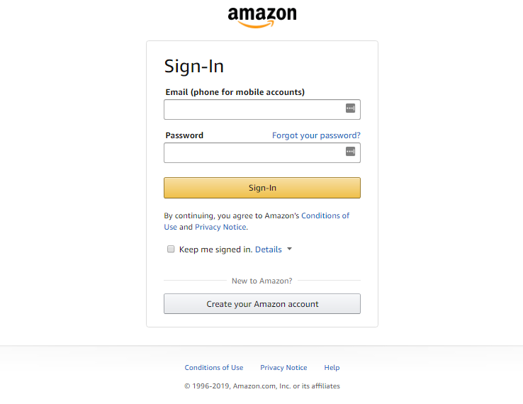 schermata di pagamento di Amazon.