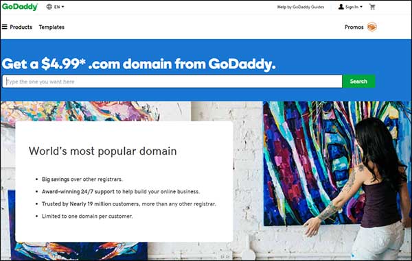 Offerta di dominio GoDaddy per $ 5