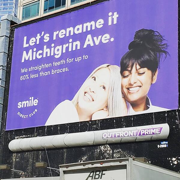 cartellone pubblicitario chicago smiledirectclub