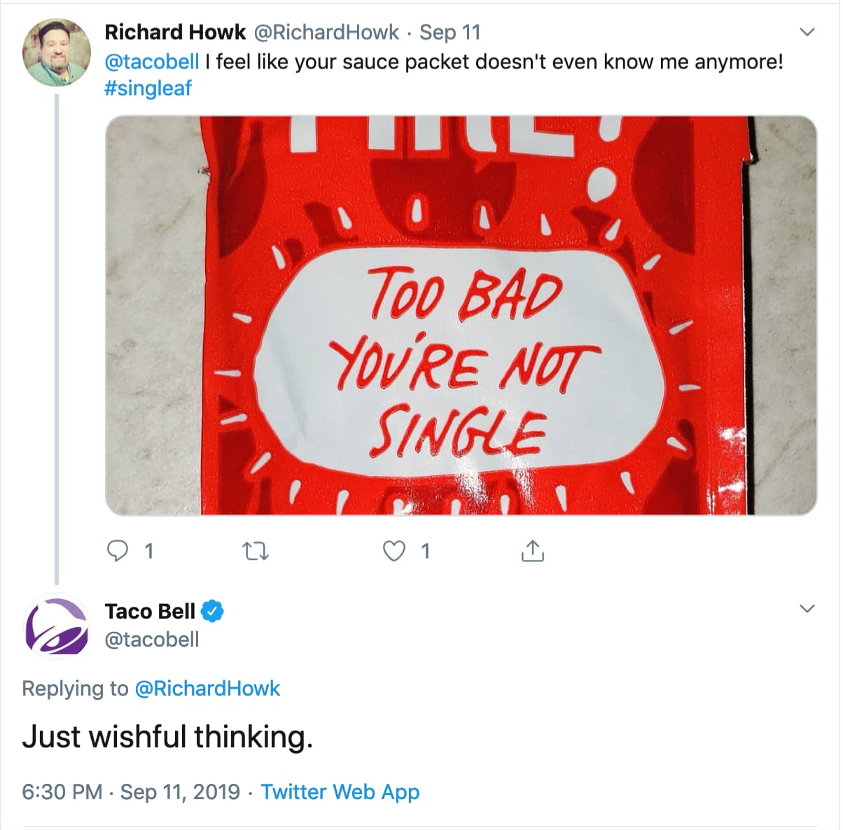 Taco Bell mantiene il marchio su Twitter.