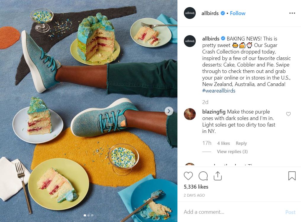 Post Instagram di Allbirds