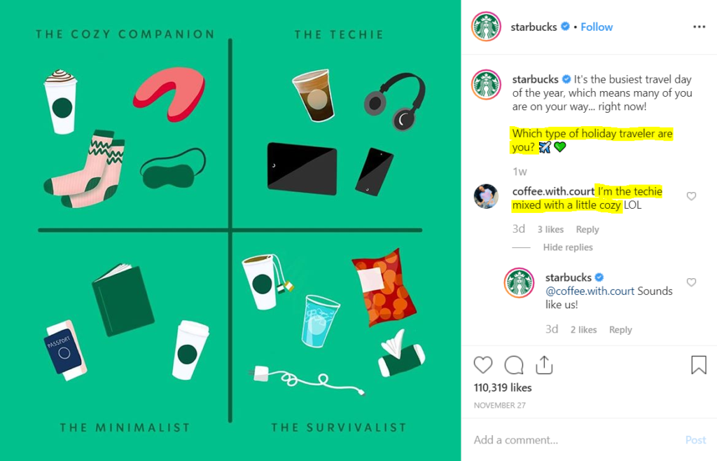 Post Instagram di Starbucks