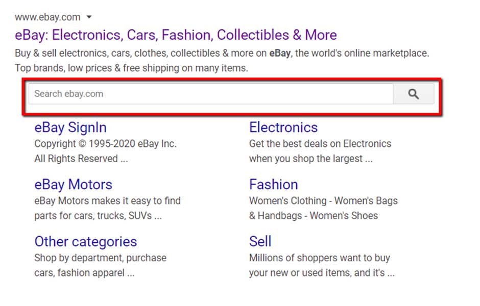 Risultati della ricerca eBay