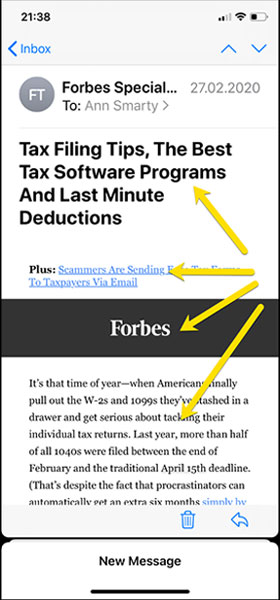 Campagna e-mail di Forbes