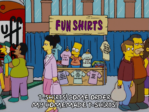 GIF dei Simpson sulla vendita di magliette