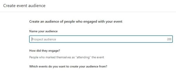 Crea un pubblico di eventi per il retargeting di LinkedIn