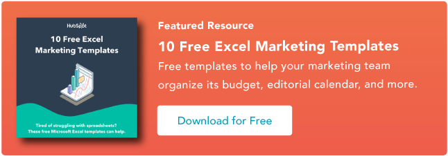 modelli di marketing Excel