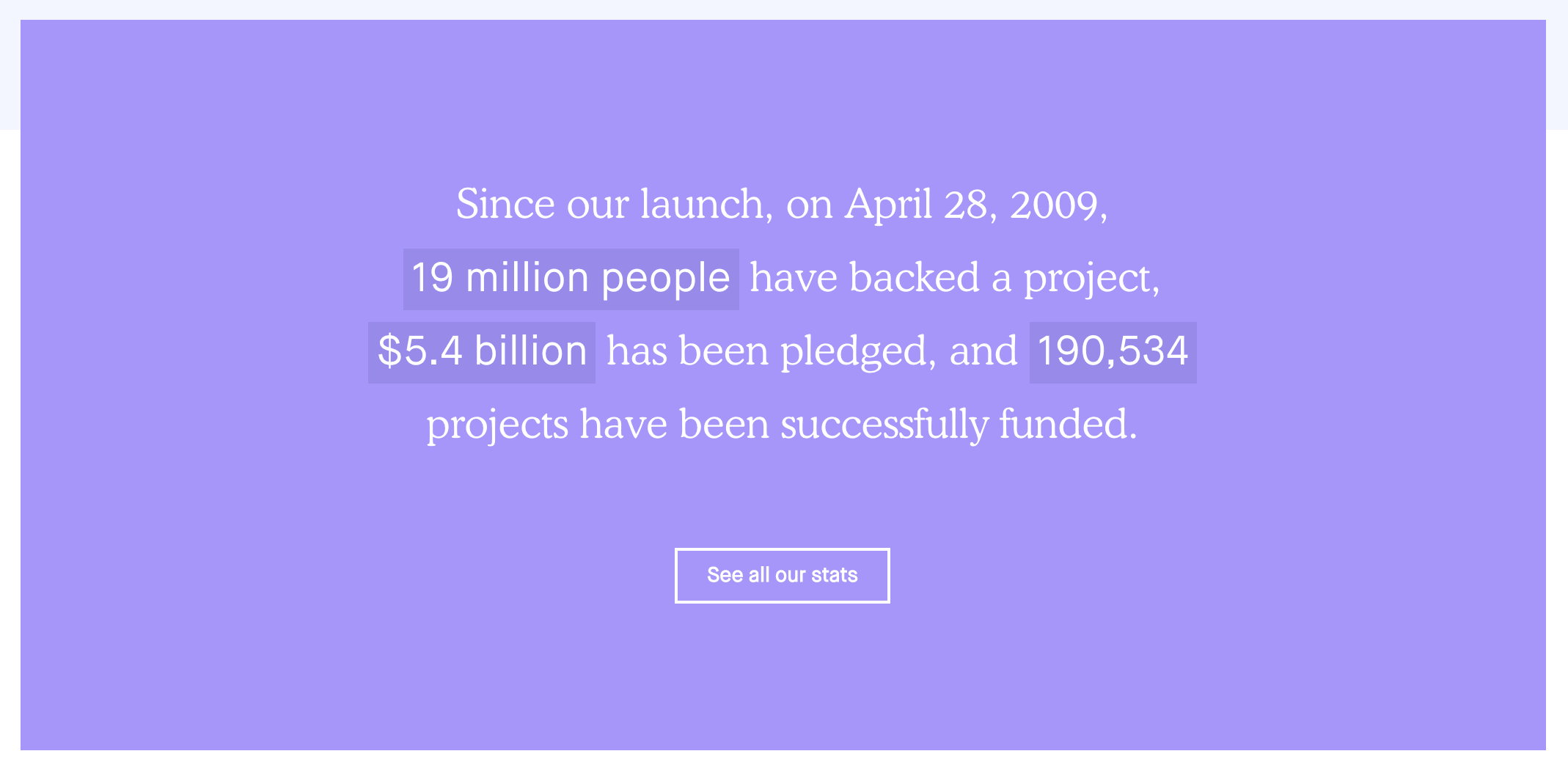 Statistiche sui social media del kit di Kickstarter