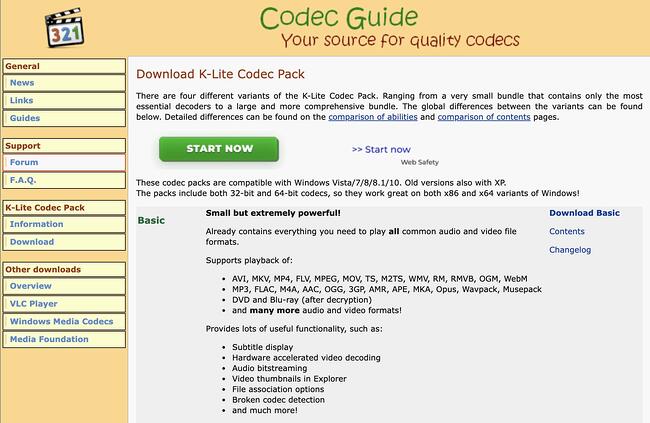 strumenti del pacchetto di codec: pacchetto di codec K-Lite
