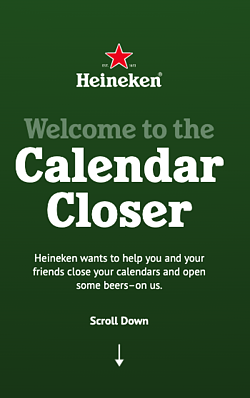 esempio di iot marketing: calendario heineken più vicino 