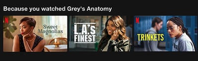 esperienza personalizzata su Netflix: la sezione "perché hai guardato".