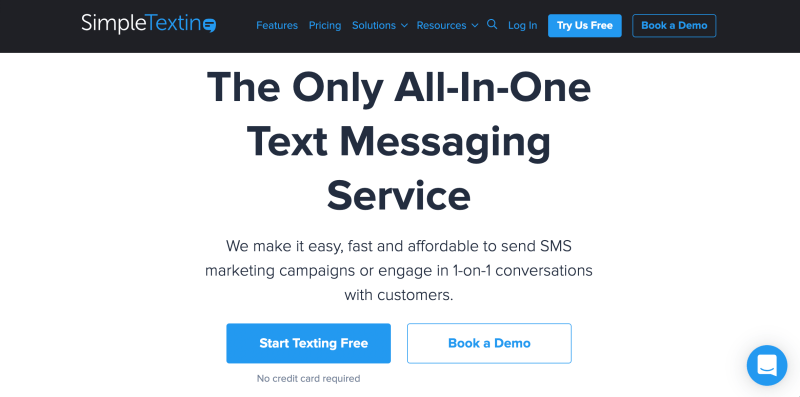 Software di messaggistica di testo SimpleTexting - home page